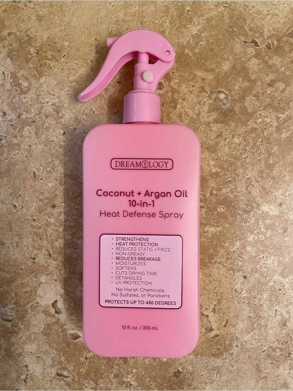 Dreamology Coconut + Argan Oil 10-in-1 Heat Defense Spray 12 fl ounces | NEW